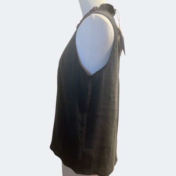 Faherty Willa Sleeveless Top Womens Small Gray Organic Cotton Blouse Shirt NWT - Picture 3 of 10